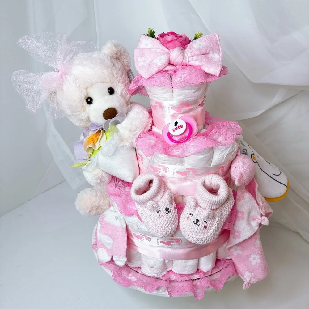 Baby Bear Diaper Cake, Baby Shower Gift